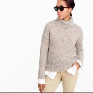 J Crew Mock Turtleneck Wool Blend Sweater